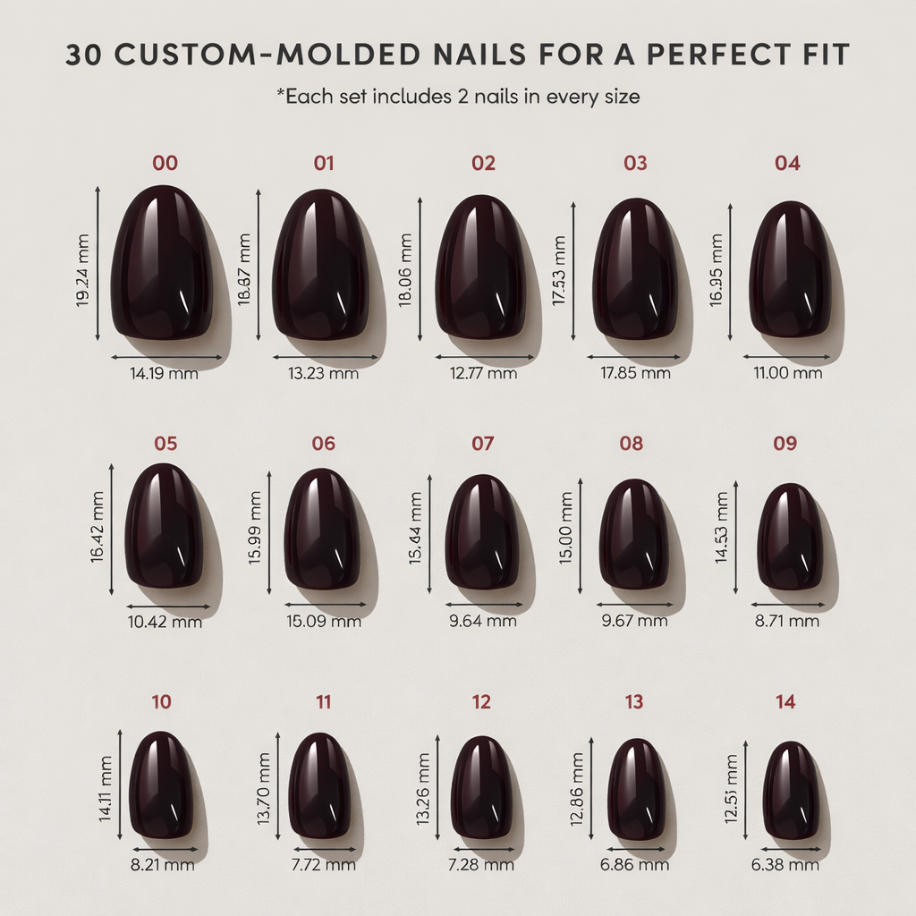 After Hours - Dark Burgundy Oval Short Nails