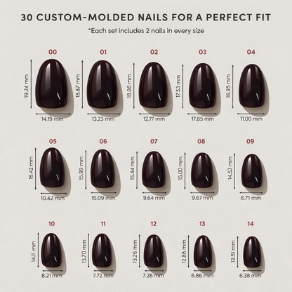 After Hours - Dark Burgundy Short Oval Press-On Nails | Iconic.Press