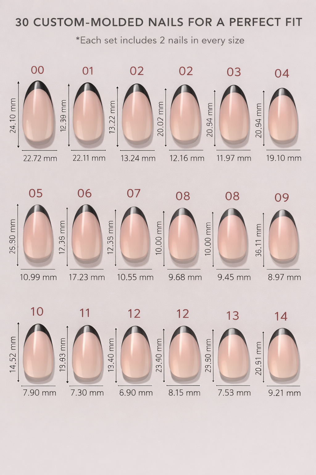Midnight - Black Almond French Press-On Nails | Iconic.Press