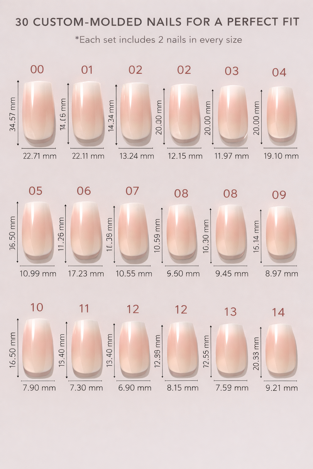 Bare Beauty - Ombre French Square Press-On Nails | Iconic.Press