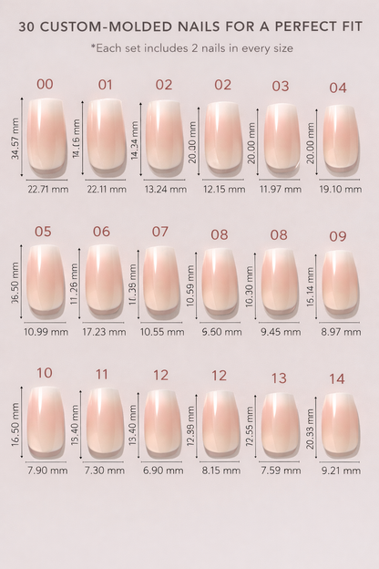 Bare Beauty - Ombre French Square Press-On Nails | Iconic.Press
