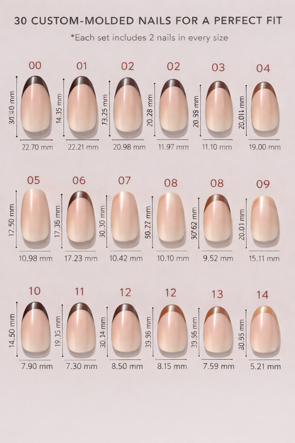 Mocha Muse - Beige & Brown French Almond Press-On Nails | Iconic.Press