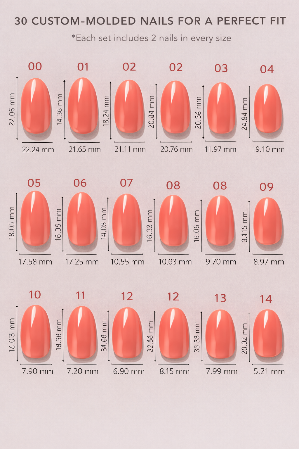 Coral Kiss - Short Oval Coral Press-On Nails | Iconic.Press