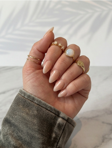Elan Ombre - French Ombre Almond Press-On Nails | Iconic.Press