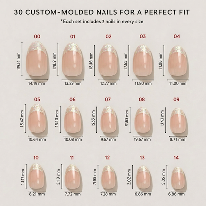 Golden Dream - Nude Almond Sparkle Press-On Nails | Iconic.Press