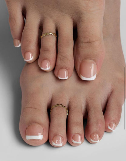 Timeless Touch - French Press-On Pedicure Nails | Iconic.Press