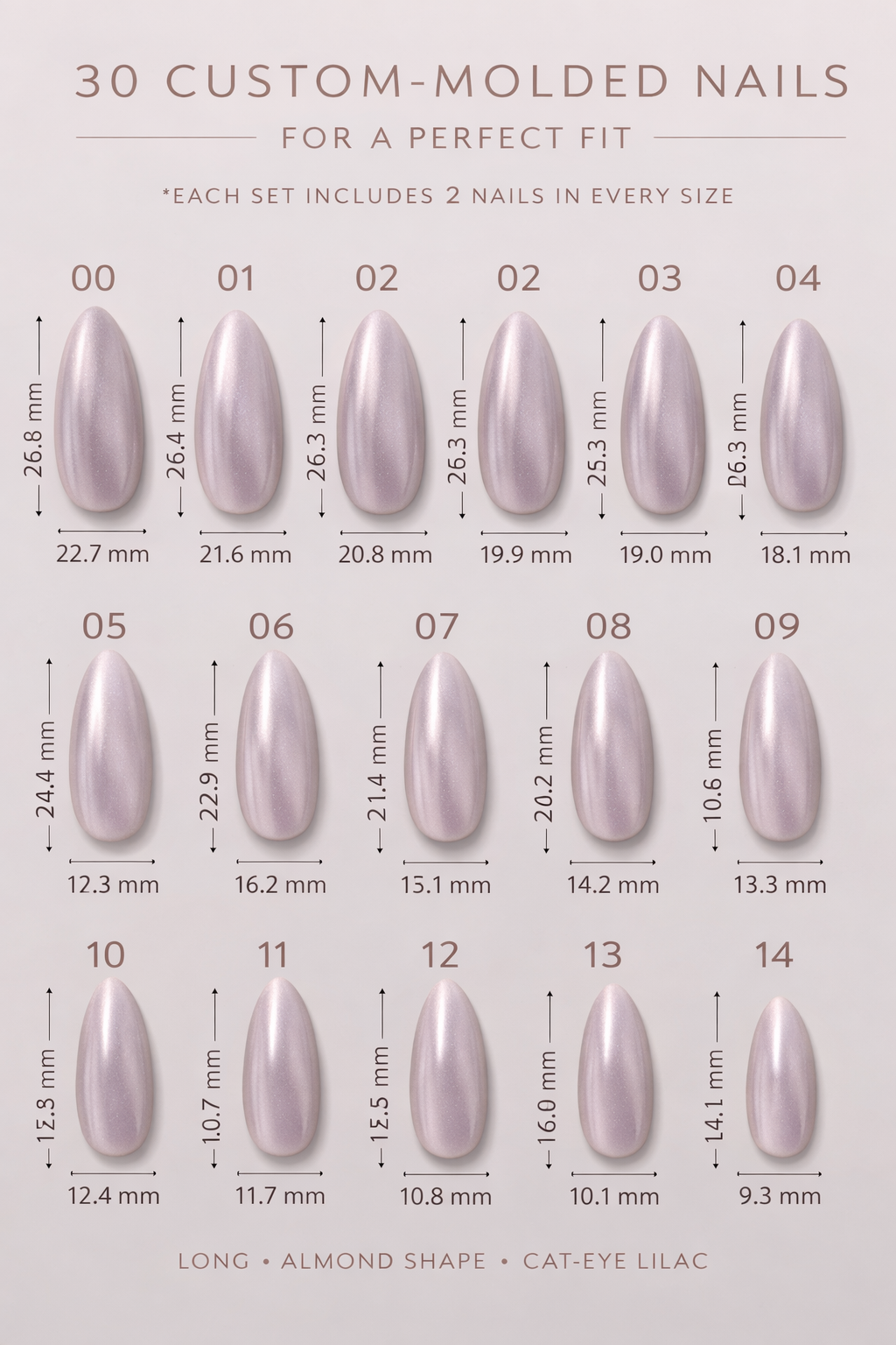 Lilac Glaze Cat Eye Almond Press-On Nails | Iconic.Press