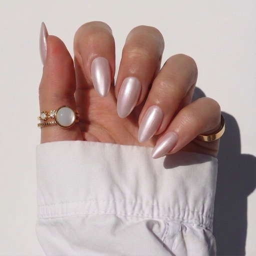 Lilac Glaze Cat Eye Almond Press-On Nails | Iconic.Press