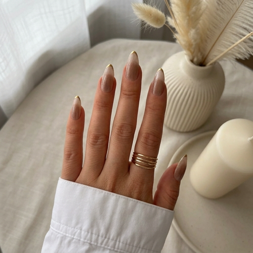Radiance - Bronze & Gold Long Almond Press-On Nails | Iconic.Press