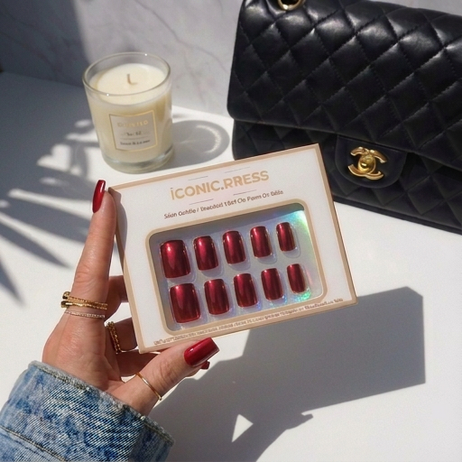 Red Velvet Bomb - Red Cat Eye Mani & Pedi Press-On Nails | Iconic.Press