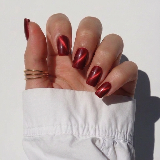 Red Velvet Bomb - Red Cat Eye Mani & Pedi Press-On Nails | Iconic.Press