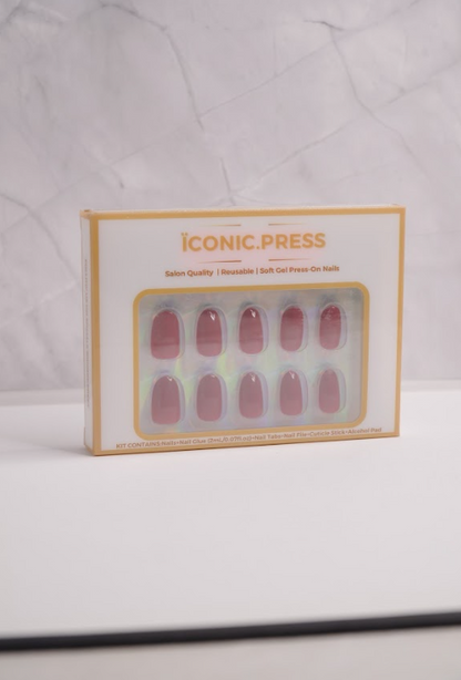 Scarlett - Short Oval Red Press-On Nails | Iconic.Press