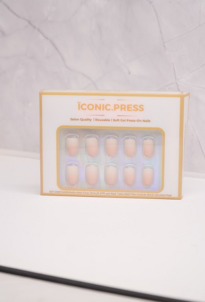 Bare Beauty - Ombre French Square Press-On Nails | Iconic.Press