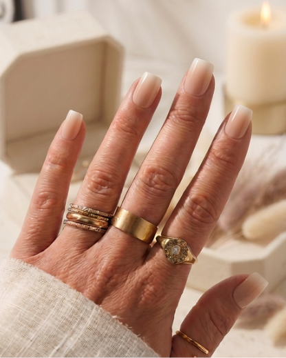 Bare Beauty - Ombre French Square Press-On Nails | Iconic.Press
