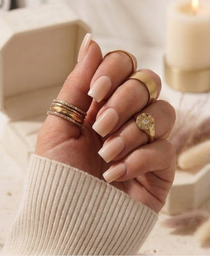 Bare Beauty - Ombre French Square Press-On Nails | Iconic.Press