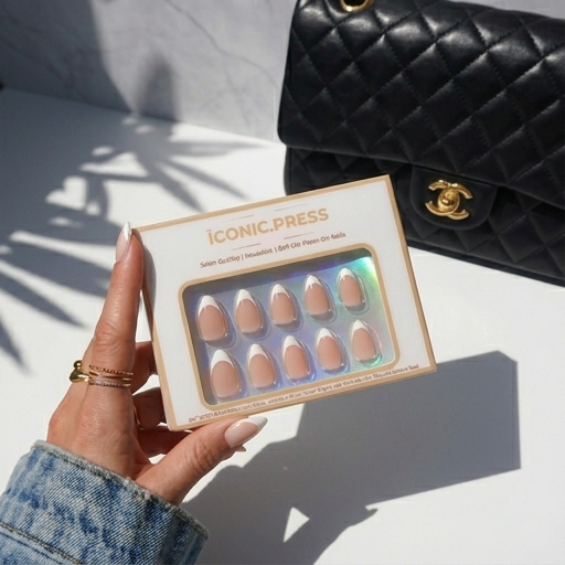 Classic Chic - Matching French Almond Mani & Pedi Press-On Nails | Iconic.Press