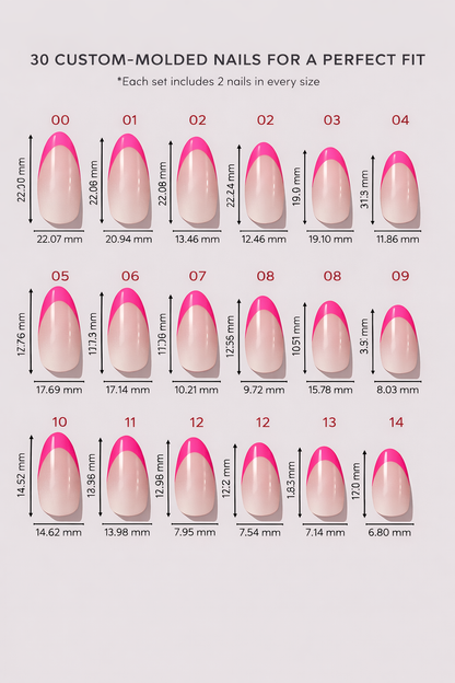 Candy Kiss - Hot Pink French Almond Press-On Nails | Iconic.Press