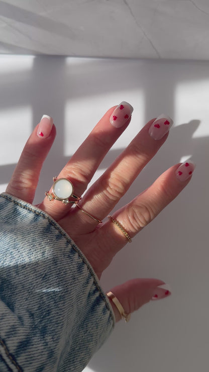 Lovebird - Love Heart French Square Nails